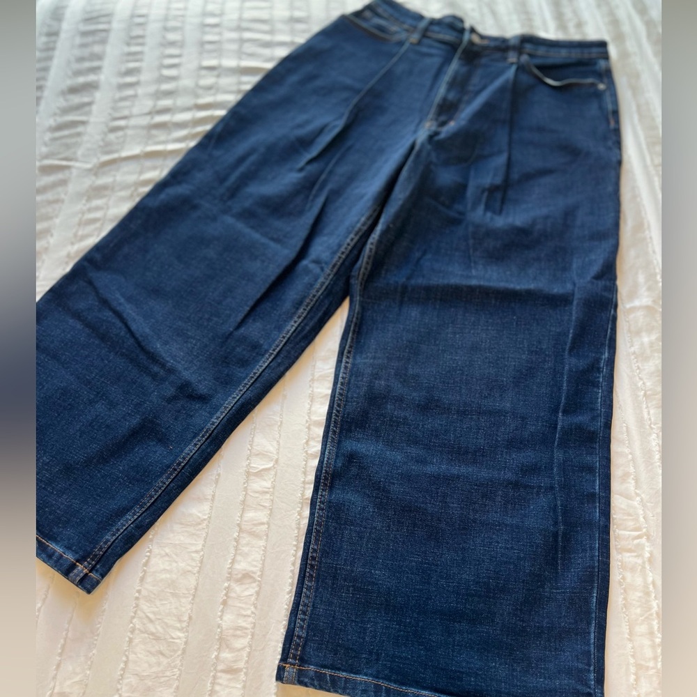 NWT Banana Republic women’s wide leg cropped tall denim jeans - Picture 4 of 6